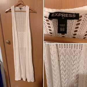 NWOT White Crochet Duster - Express - XS